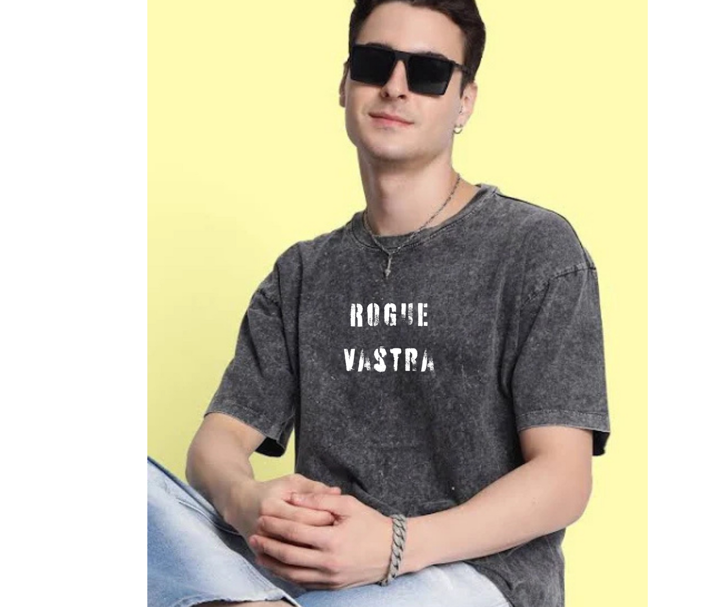 Rogue vastra acid wash tshirt black charcoal