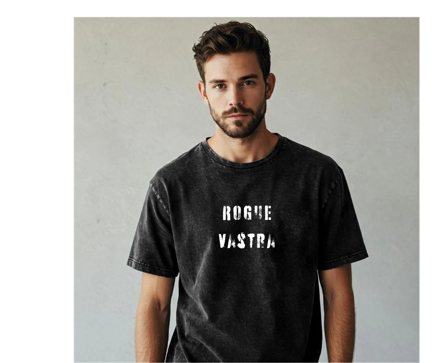 Rogue vastra acid wash tshirt black charcoal