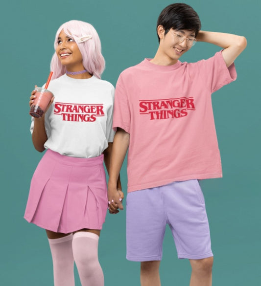 Over size drop stranger things tshirt